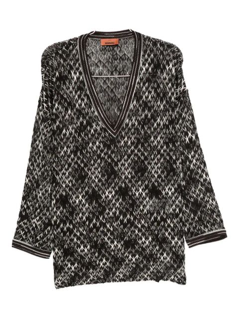 Missoni geometric-pattern V-neck sweater - Brown - zdjęcie produktu nr 2