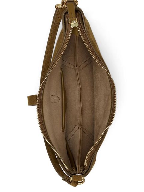 Polo Ralph Lauren torebka zamszowa kolor brązowy 428922880