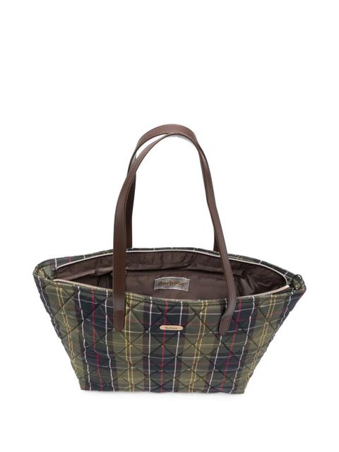 Barbour quilted tartan-pattern shoulder bag - Green