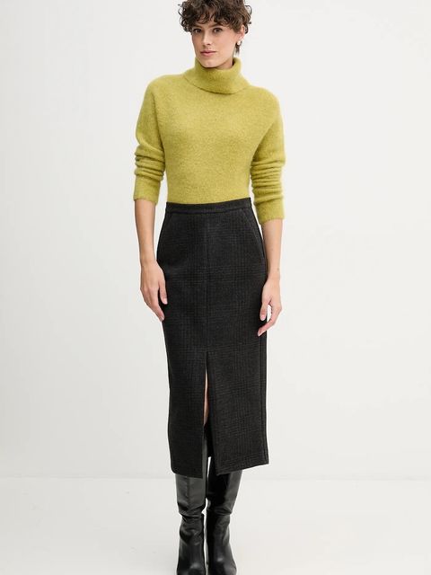 Sandro Ferrone sweter z dodatkiem alpaki damski kolor zielony z golfem S9YBFNOME - zdjęcie produktu nr 2