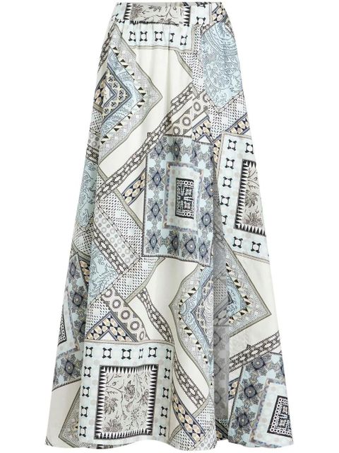 ETRO geometric print cotton skirt - White - zdjęcie produktu nr 1
