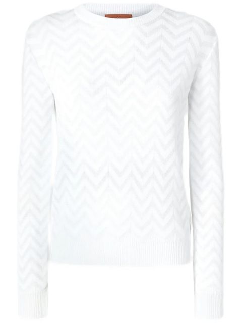 Missoni chevron-knit crew-neck sweater - White - zdjęcie produktu nr 1