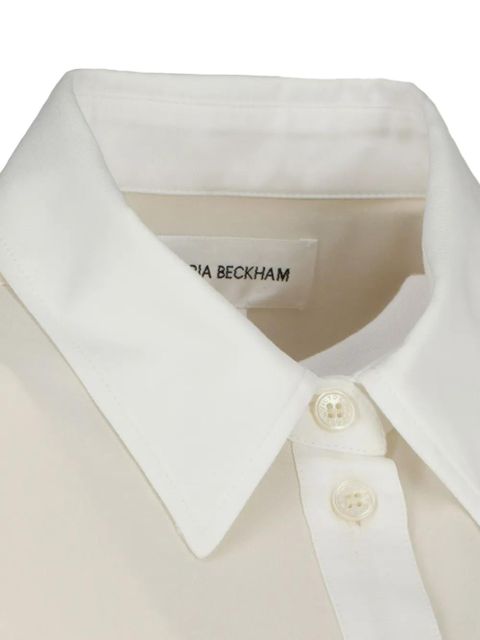 Victoria Beckham contrast placket top - Neutrals