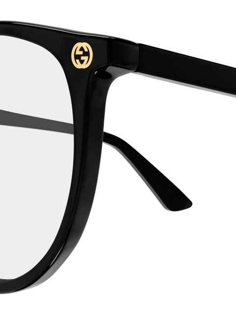 Gucci Eyewear round-frame logo-detail glasses - Black