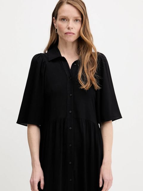 Answear Lab sukienka kolor czarny midi rozkloszowana