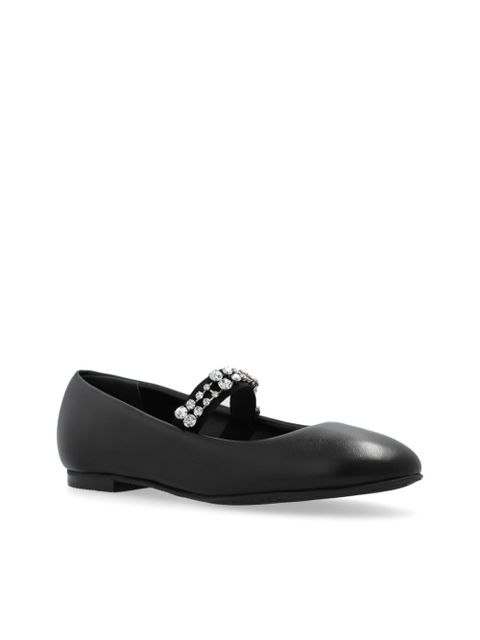 Casadei crystal-embellished ballerina shoes - Black