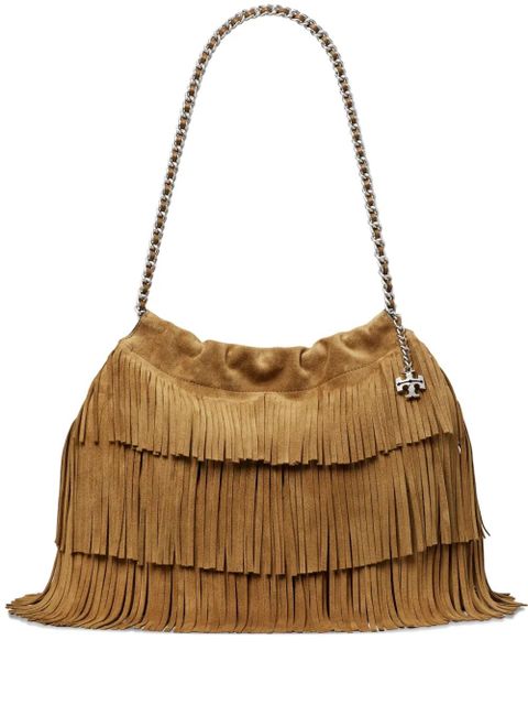 Tory Burch Fleming suede tote bag - Brown - zdjęcie produktu nr 1