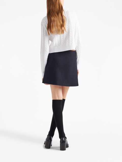 Prada logo-intarsia cable-knit jumper - White - zdjęcie produktu nr 2