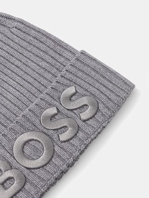 BOSS czapka wełniana kolor szary 50497815 - zdjęcie produktu nr 2