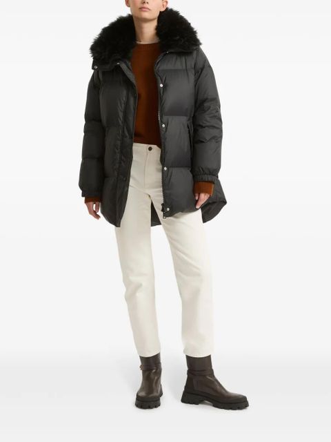 Yves Salomon padded-design coat - Black