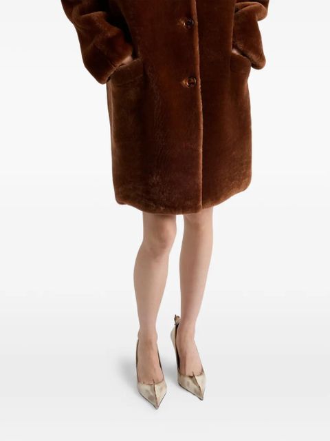 Prada shearling coat - Brown