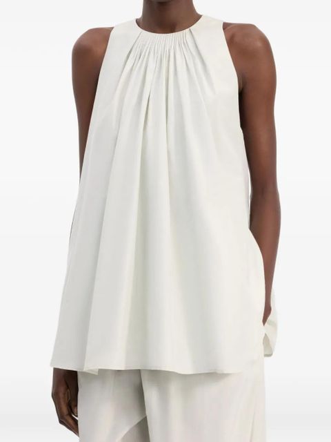 LouLou de Saison Liao gathered flaring blouse - Neutrals