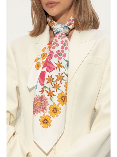 Gucci floral-print silk scarf - White