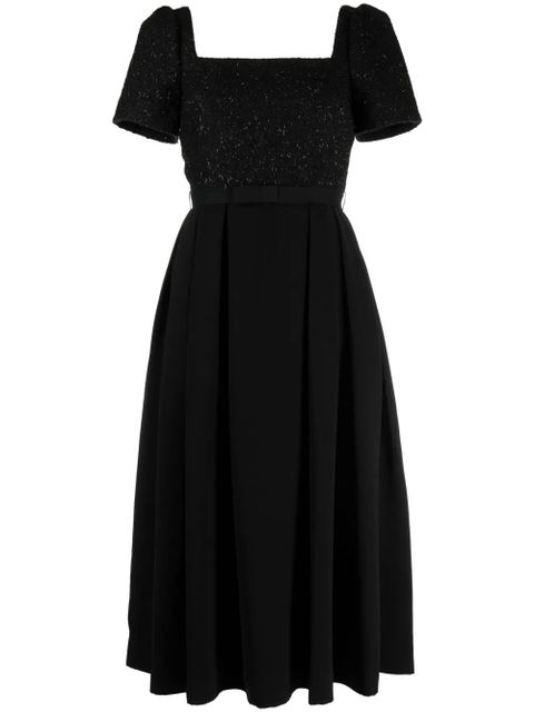 Self-Portrait bouclé-panel midi dress - Black - zdjęcie produktu nr 1