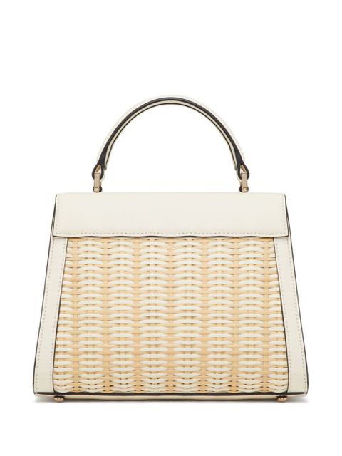 Valentino Garavani small VSling wicker top-handle bag - Neutrals