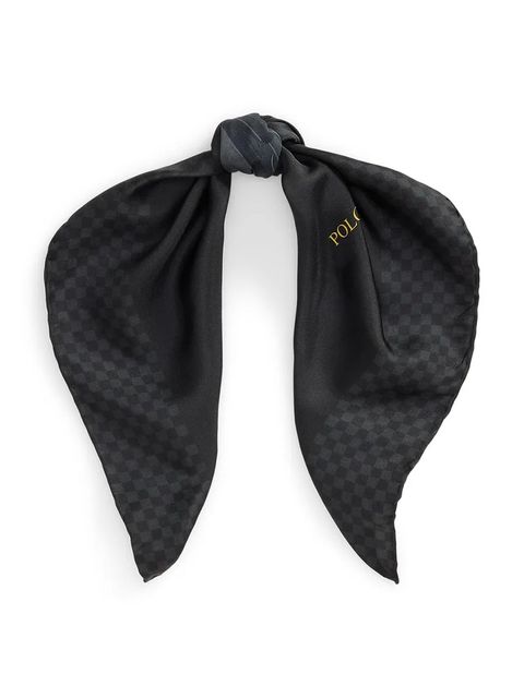 Polo Ralph Lauren chusta jedwabna damski kolor czarny wzorzysty 455P04667