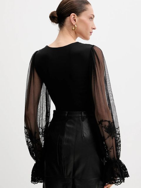 Bardot bluzka damska kolor czarny wzorzysta 60075TB