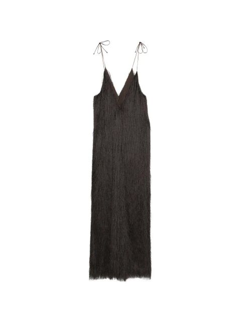 Alysi V-neck fringed maxi dress - Brown - zdjęcie produktu nr 2
