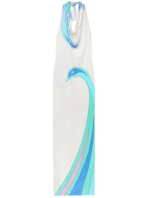 PUCCI Cigni-print halterneck dress - White - zdjęcie produktu nr 1
