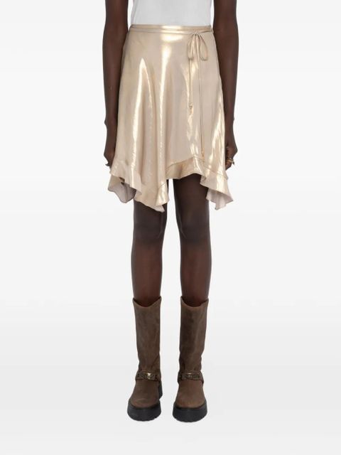 Zadig&Voltaire Jetos ruffled satin mini skirt - Neutrals