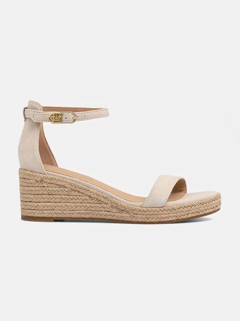 Tommy Hilfiger sandały zamszowe SUEDE ANKLE MID WEDGE ESPADRILLE - zdjęcie produktu nr 1