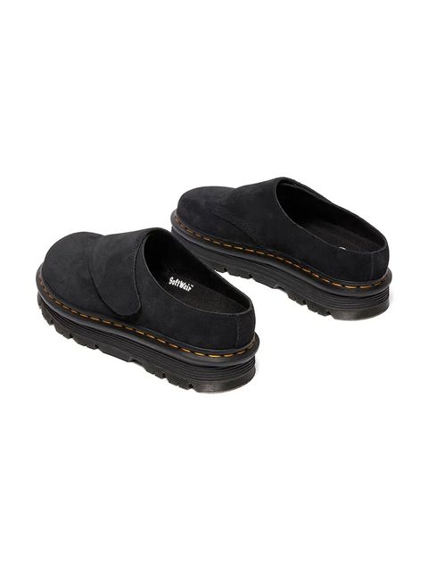 Dr. Martens klapki zamszowe ZebZag AnyWair Mule kolor czarny DM41730001