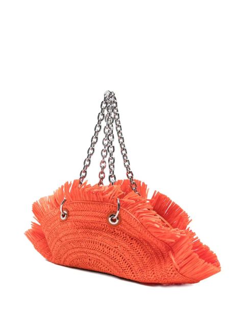 Blumarine raffia chain shoulder bag - Orange - zdjęcie produktu nr 2