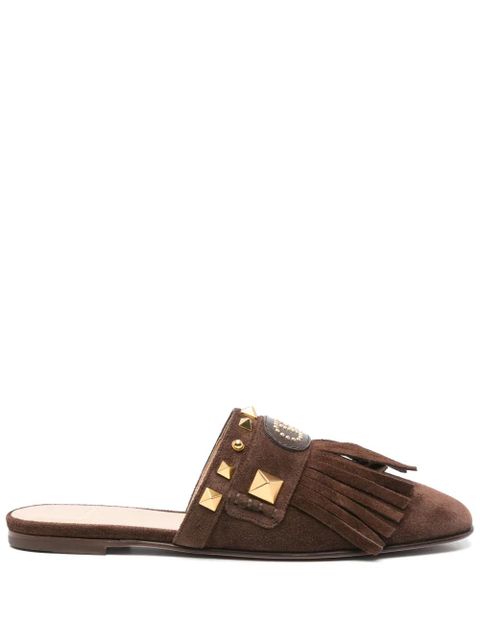 Valentino Garavani VLogo suede mules - Brown - zdjęcie produktu nr 1