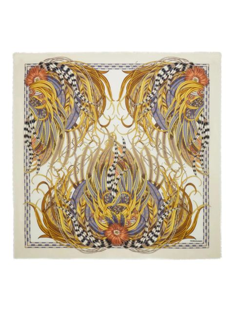 Ferragamo Rooster-print scarf - Neutrals - zdjęcie produktu nr 1