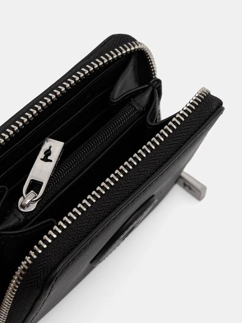 Trussardi portfel skórzany damski kolor czarny I029E000042N