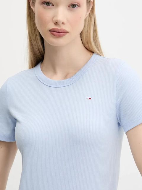 Tommy Jeans sukienka kolor niebieski midi rozkloszowana DW0DW19721