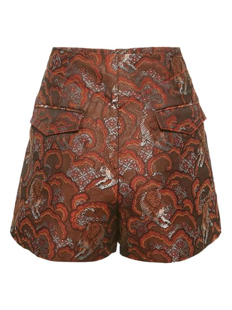 SANDRO 2023 patterned-jacquard shorts - Brown - zdjęcie produktu nr 2