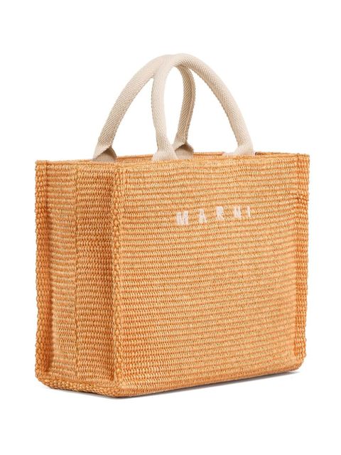 Marni small raffia tote bag - Orange