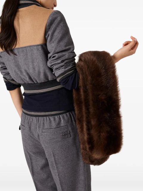 Miu Miu elasticated-waistband straight trousers - Grey