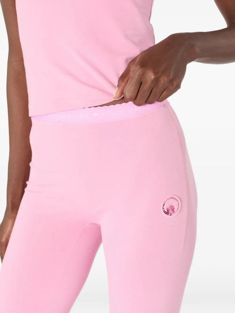 Marine Serre pearl logo jersey capri shorts - Pink