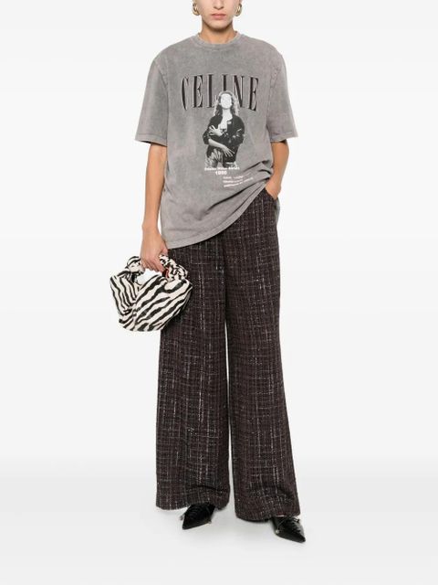 Maje plaid flared trousers - Brown