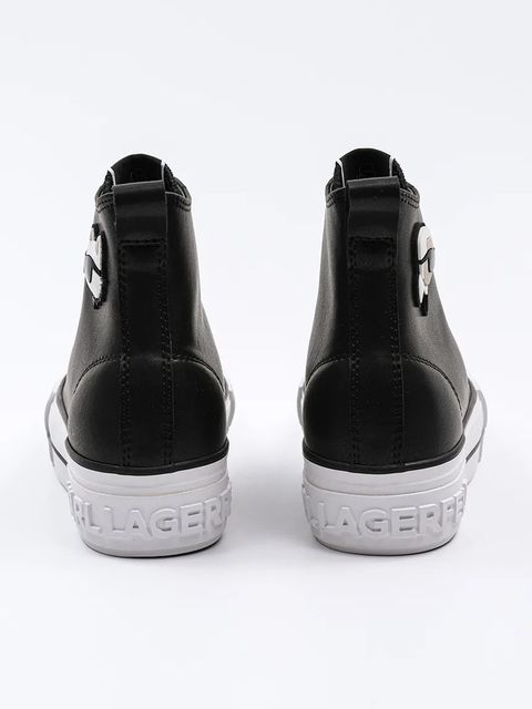 Karl Lagerfeld trampki skórzane KAMPUS MAX NFT damskie kolor czarny KL60445T