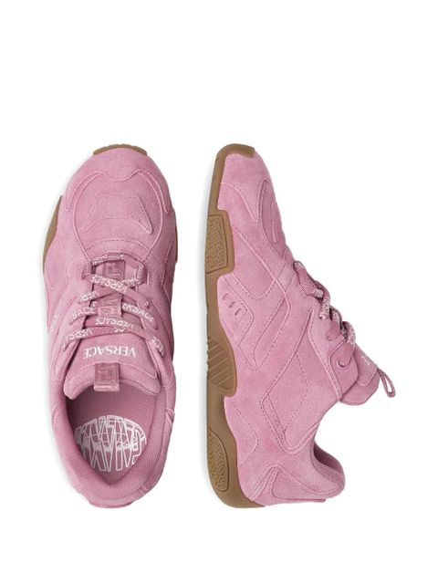 Versace Galaxia suede lace-up trainers - Pink