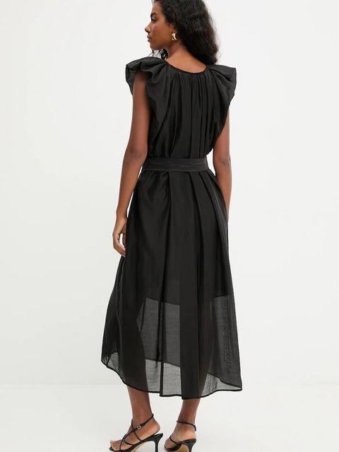 Answear.LAB sukienka kolor czarny midi oversize - zdjęcie produktu nr 2