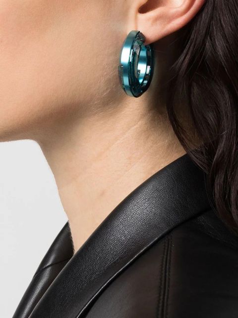 Swarovski Lucent hoop earrings - Blue - zdjęcie produktu nr 2