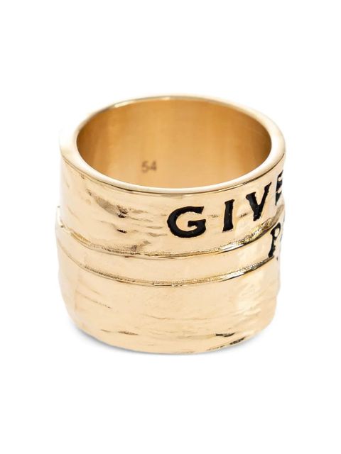 Givenchy hammered logo ring - Gold - zdjęcie produktu nr 1
