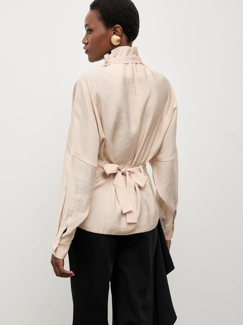 Answear.LAB bluzka damska kolor beżowy gładka