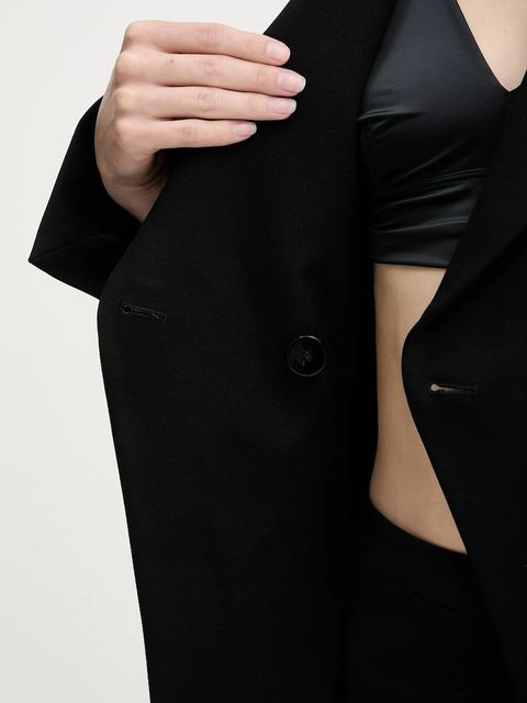 Pinko marynarka kolor czarny jednorzędowa gładka 105573 A24C