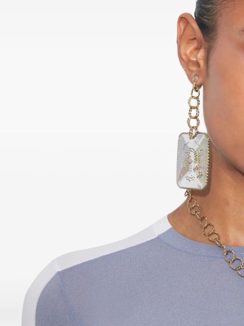 Tory Burch Runway square swirl drop earrings - Gold - zdjęcie produktu nr 2