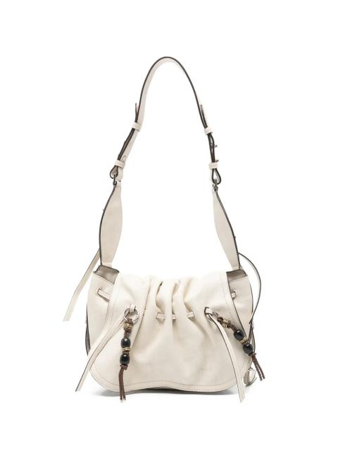ISABEL MARANT Bolton ruched bead-embellished shoulder bag - Neutrals - zdjęcie produktu nr 1