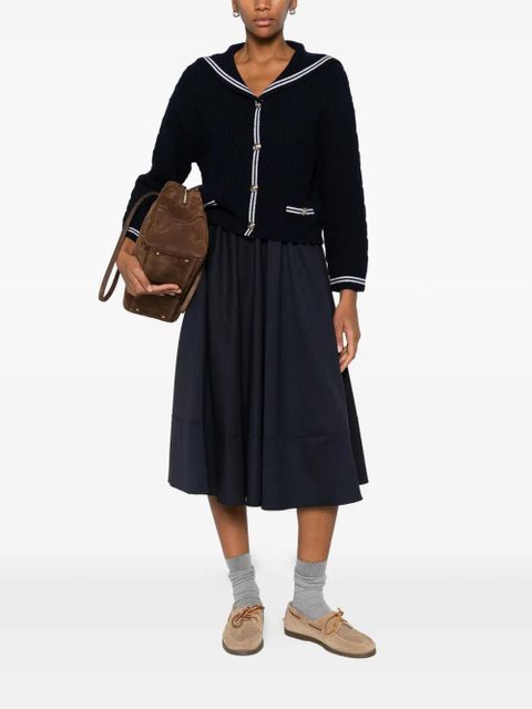 Maje cable-knit sailor-collar cardigan - Blue