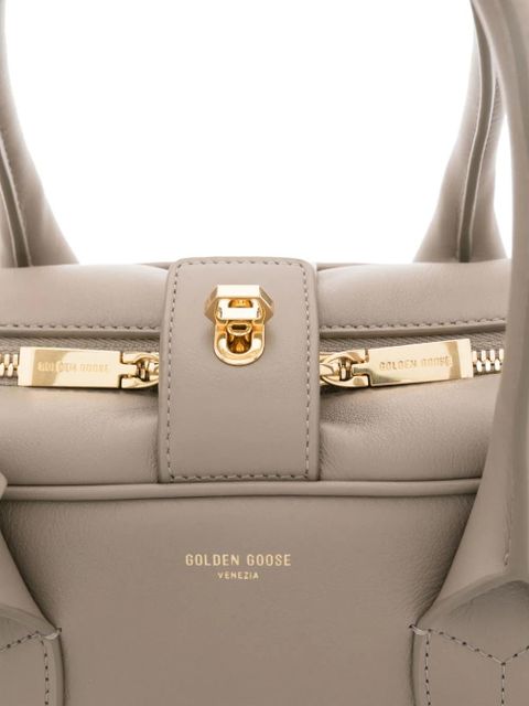 Golden Goose logo-print leather tote bag - Neutrals
