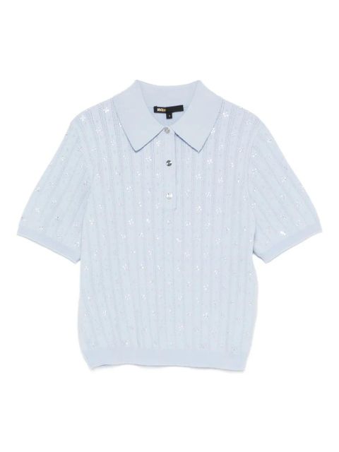 Maje embellished-detail polo top - Blue - zdjęcie produktu nr 1