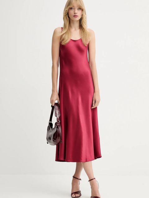 Marella sukienka Emme by Marella kolor bordowy maxi prosta 2525226021200 - zdjęcie produktu nr 1