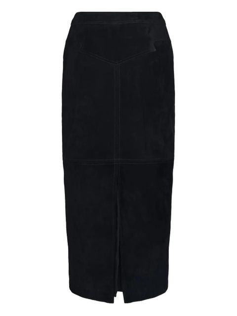 Johanna Ortiz Pueblo Ancestral printed leather midi skirt - Black